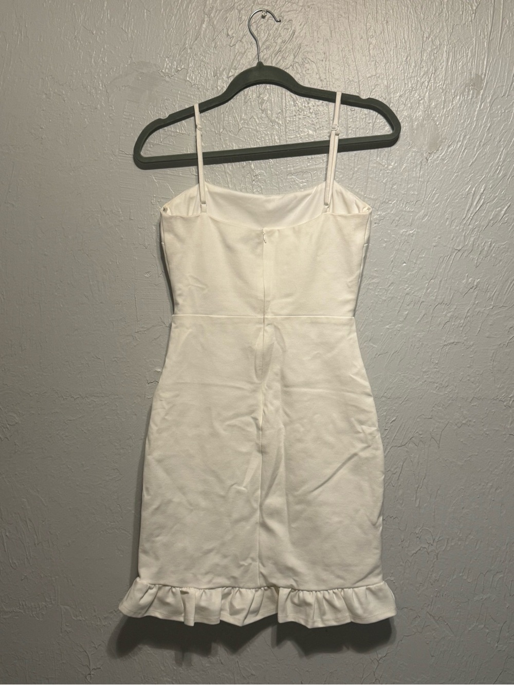 White Spaghetti-Strap Ruffle Hem Dress - Picture 2 of 5